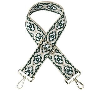 Elegant Green and Cream Bag Strap